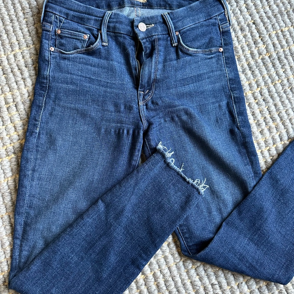 MOTHER Dark Blue Skinny Jeans